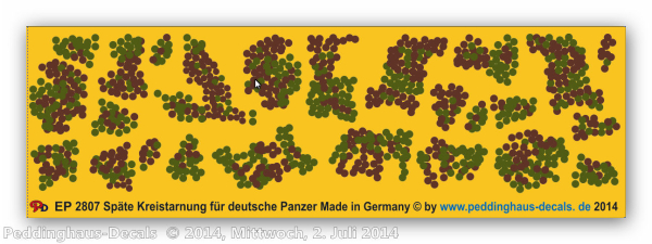 Peddinghaus-Decals 1:48 2807 späte Kreistarnung für deutsche Panzer