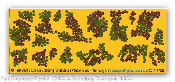 Peddinghaus-Decals 1:35 2828 late german tank camoflage