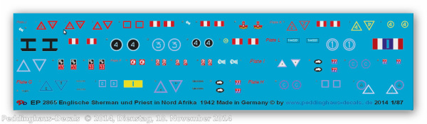 Peddinghaus 1/87 2865 English Sherman and Priest tanks in North Afrika 1942