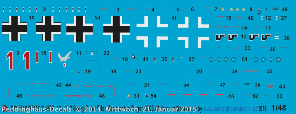 Peddinghaus-Decals 1:48 2910 BF 109 G-4/R6. 12./JG 2 Georg Peter Eder, Beumont-le-Roger 18.03.43