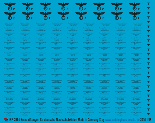 Peddinghaus-Decals 1:48 2964 Beschriftungen für deutsche Nachschubkisten