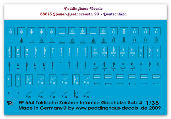 Peddinghaus-Decals 1:35  0664  tactical markings infantry guns units Set No 4