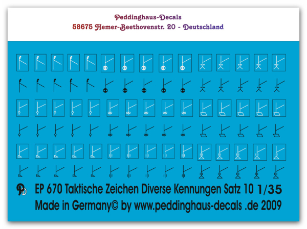 Peddinghaus-Decals 1:35  0670  tactical markings special units Set No 10