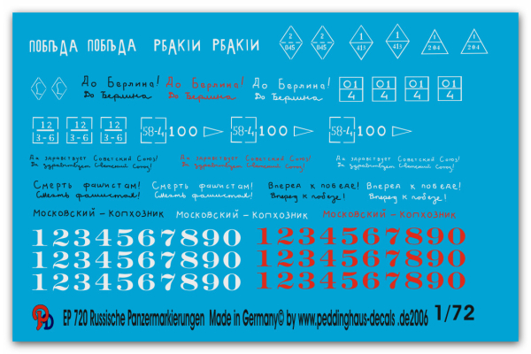 Peddinghaus-Decals 1:72 0720   Russische Fahrzeugmarkierungen, 2 Weltkrieg