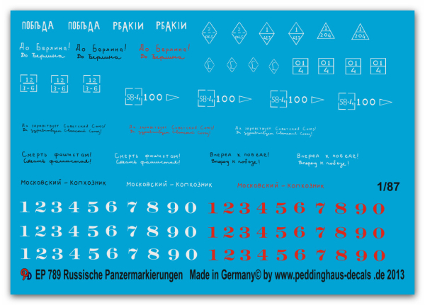 Peddinghaus 1/87 0789 Russische Fahrzeugmarkierungen