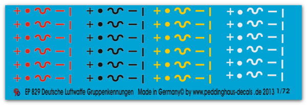 Peddinghaus-Decals 1/72 0829 german airforce figther group markings