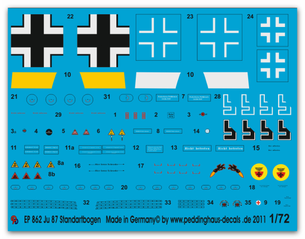 Peddinghaus-Decals 1:72 0862 Ju 87 Stuka standart stencils