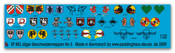 Peddinghaus 1/32 0883  german Luftwaffe fighter unit signs No 5