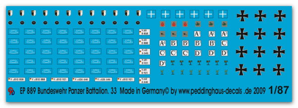 Peddinghaus 1/87 0889 Bundeswehr tankbatallion No 33