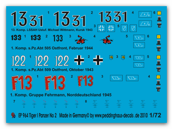 Peddinghaus-Decals 1:72 0964  Tiger Panzer 2
