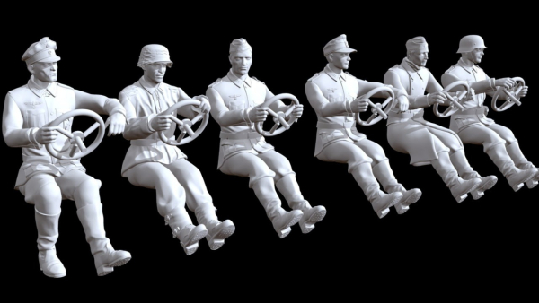 Peddinghaus 3 D Druck 1/48 48150 6 german driver figures