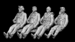 Peddinghaus 3 D Druck 1/72 72F092 5 Piloten sitzend